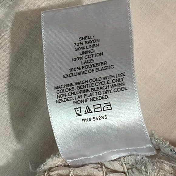 Express Floral Linen-Blend Puff Shoulder Tie Waist Romper Sz. M - Picture 13 of 15